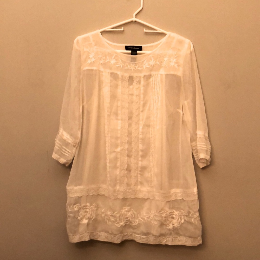 Pinkblush White Lace maternity top